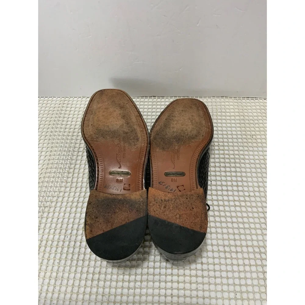 Mezlan‎ Genuine Crocodile Leather Oxford Dress Shoes Mens Size 8 Black EUC